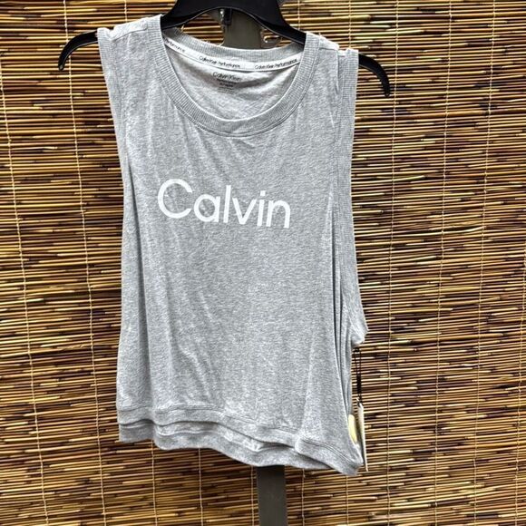 Calvin Klein Performance Womens Muscle Tank Grey Heather size L - Picture 2 of 3